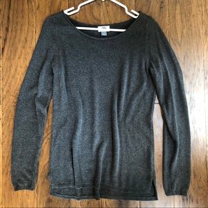 raw edge boatneck sweater